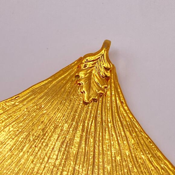 10K Gold Dipped Ginkgo Leaf Pendant - Picture 6 of 11